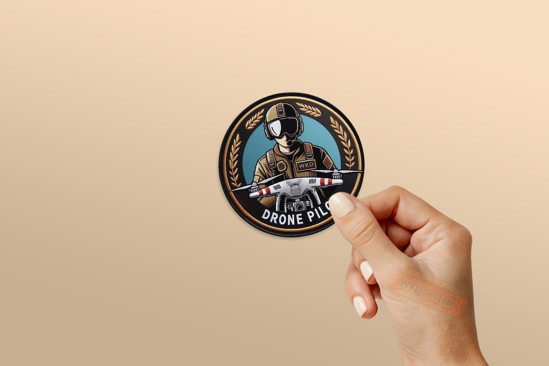Pilot Image Sticker Drone Pilot Patch Style Sticker, Gift for Drone Pilots, MacBook Decal ...