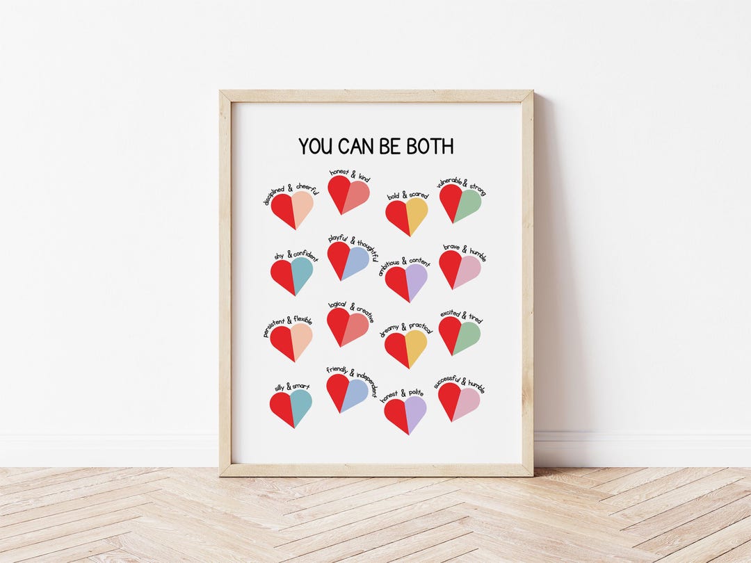 You Can Be Both Poster, Mental Health Decor, Calming Corner Print ...