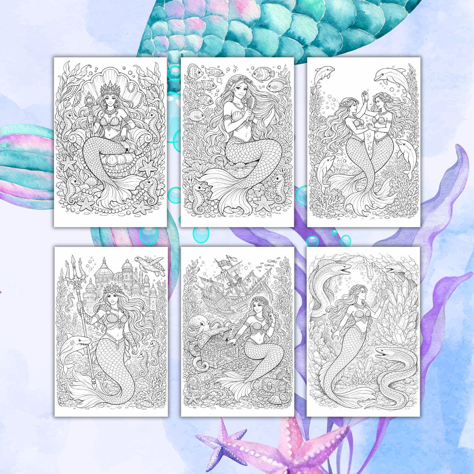 22 Mythical Mermaid Coloring Pages, Mermaid Coloring Book, Mermaid Life ...