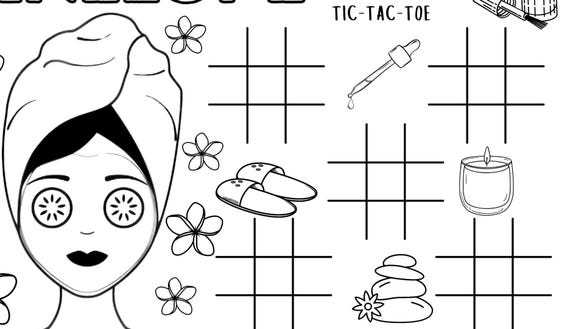 Personalized Spa Coloring Placemat, Spa Party Activity, Spa Birthday Party Games, Birthday Party Favors, Pamper Makeup Party Activity Sheet