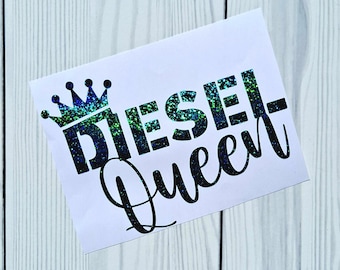 Diesel Queen Girly Truck Window Vinyl Decal Sticker.