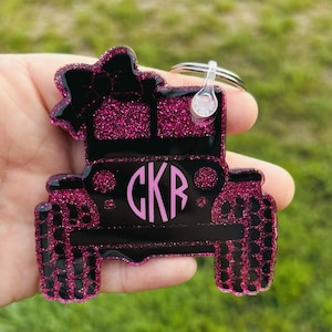 Personalized Glitter Suv Off Road Keychain