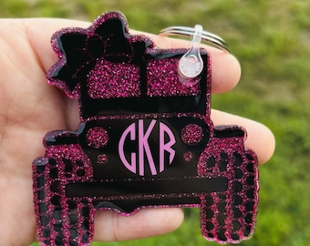 Personalized Glitter Suv Off Road Keychain
