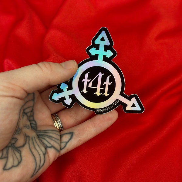 T4T Transgender Pride Holographic Sticker - ftm, mtf, nonbinary, queer, trans, genderqueer