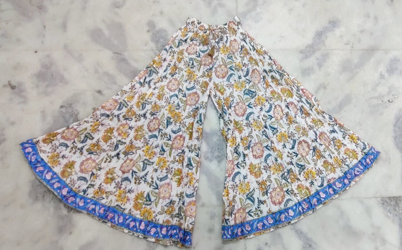 Blair Pant Clothing For Women Block Print Palazzo Pants Wide Bottom Pants Loose Pants Flared Trousers