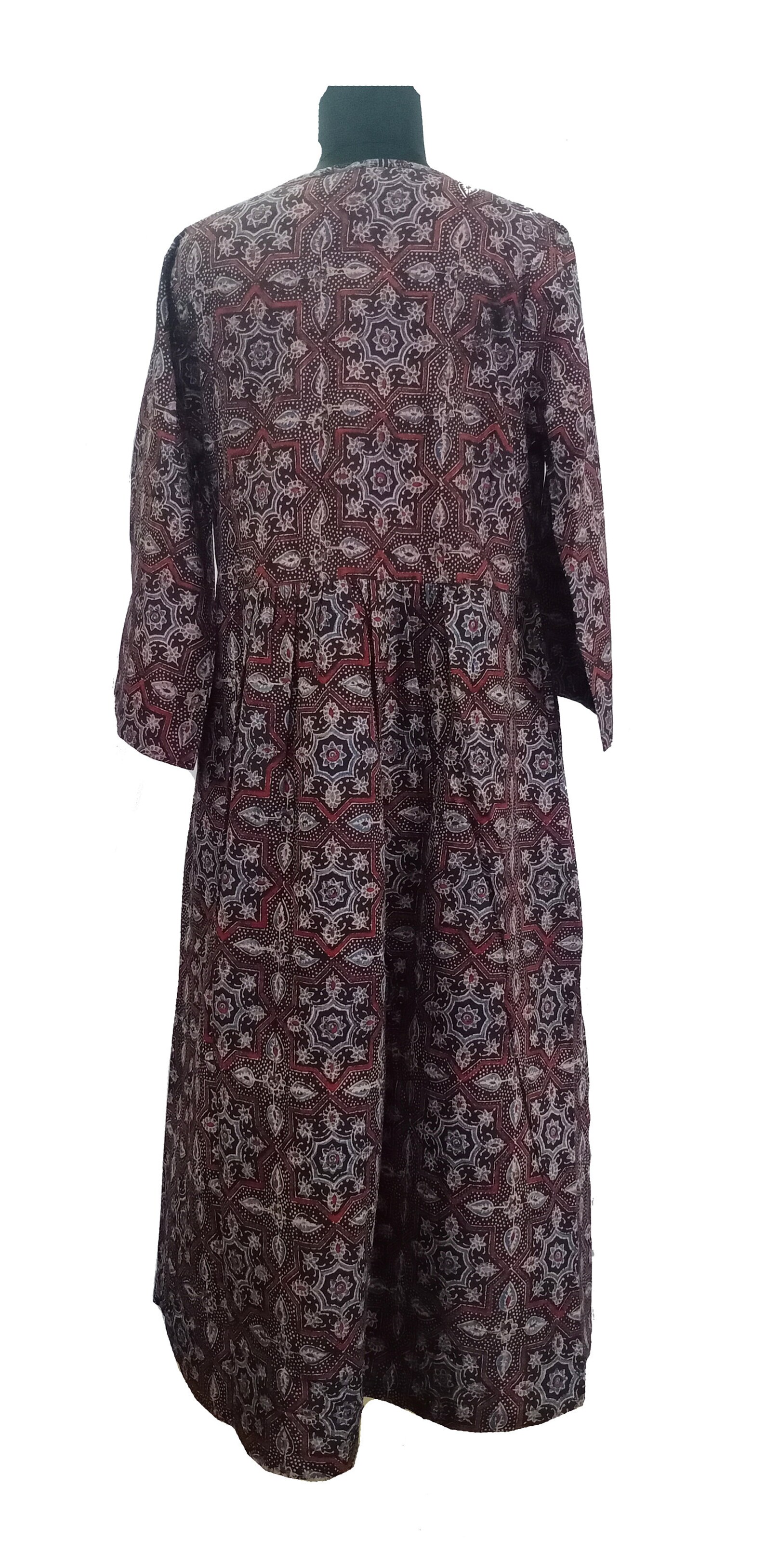 Ajrakh Print Cotton Dress Kutch Yoke Neck Dress Summer | Etsy