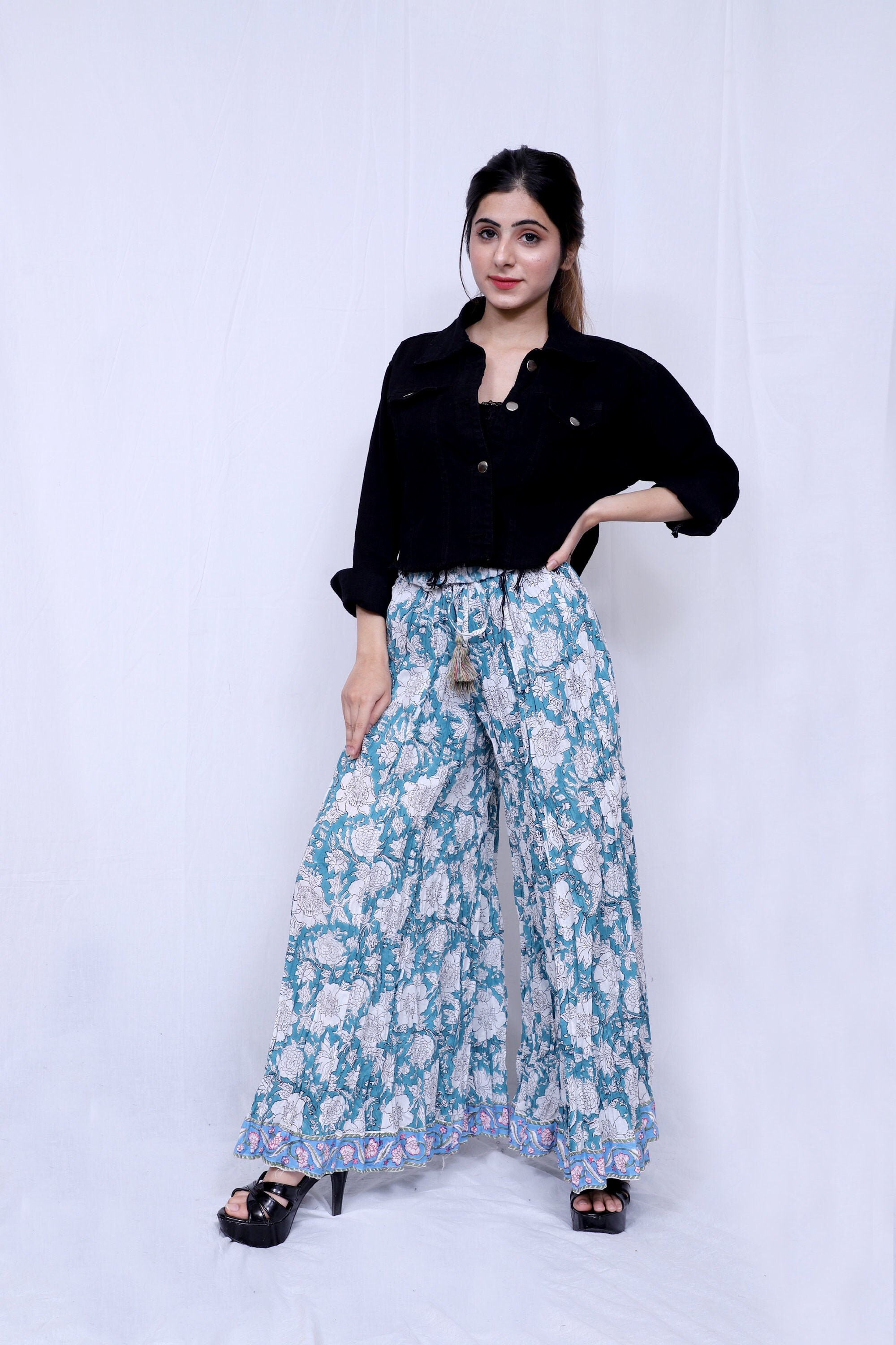 Cotton Harem Pants Maternity Wide Leg 