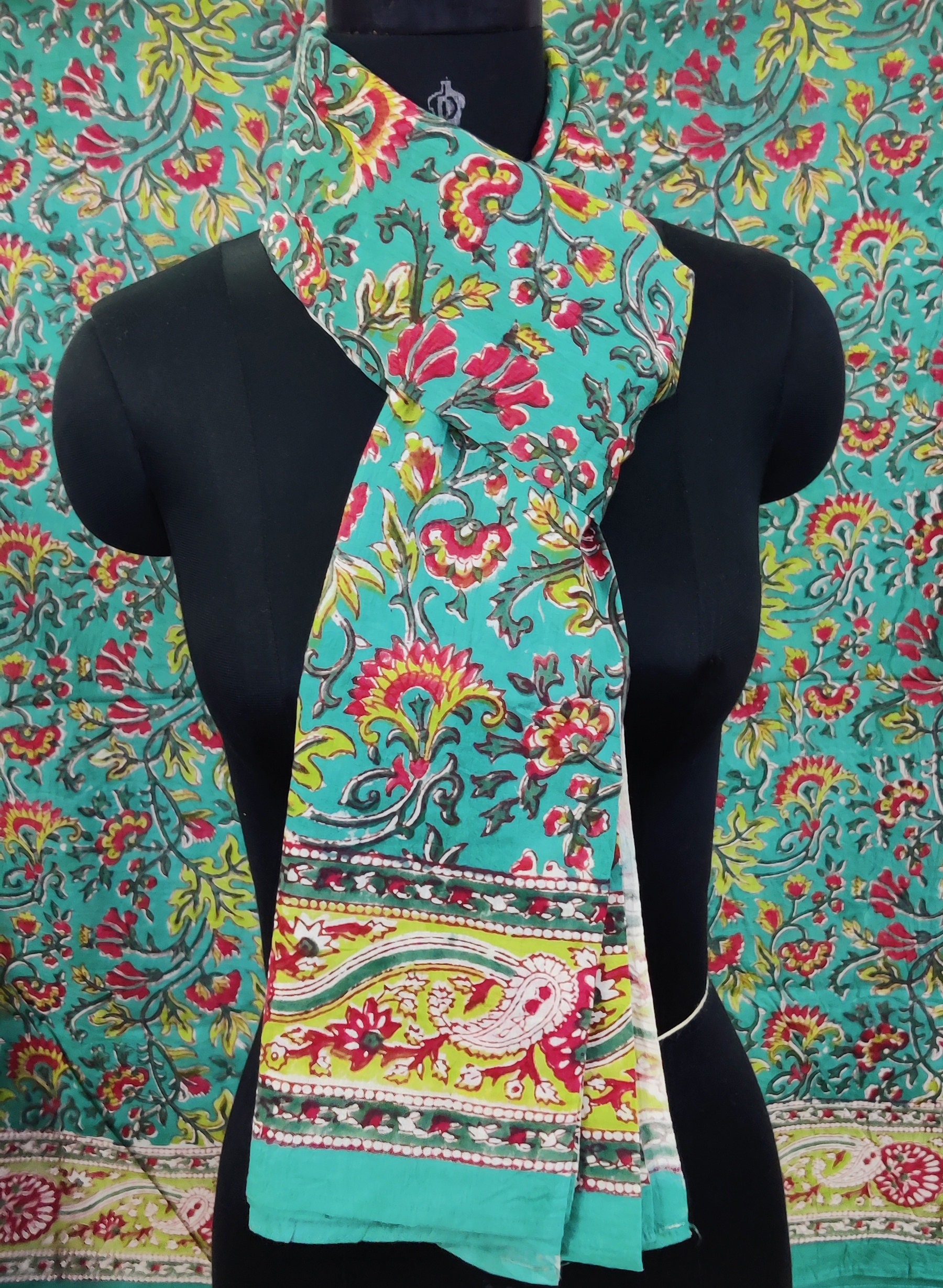 Indian hand block print scarve cotton stole Cotton scarf for Etsy