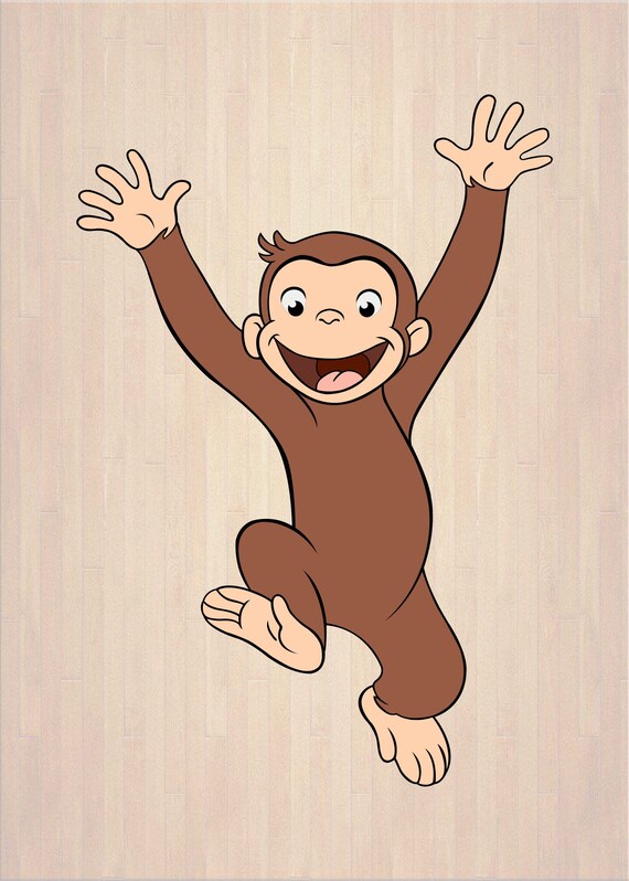 Curious George Svg 014 svg dxf Cricut Silhouette Cut File | Etsy