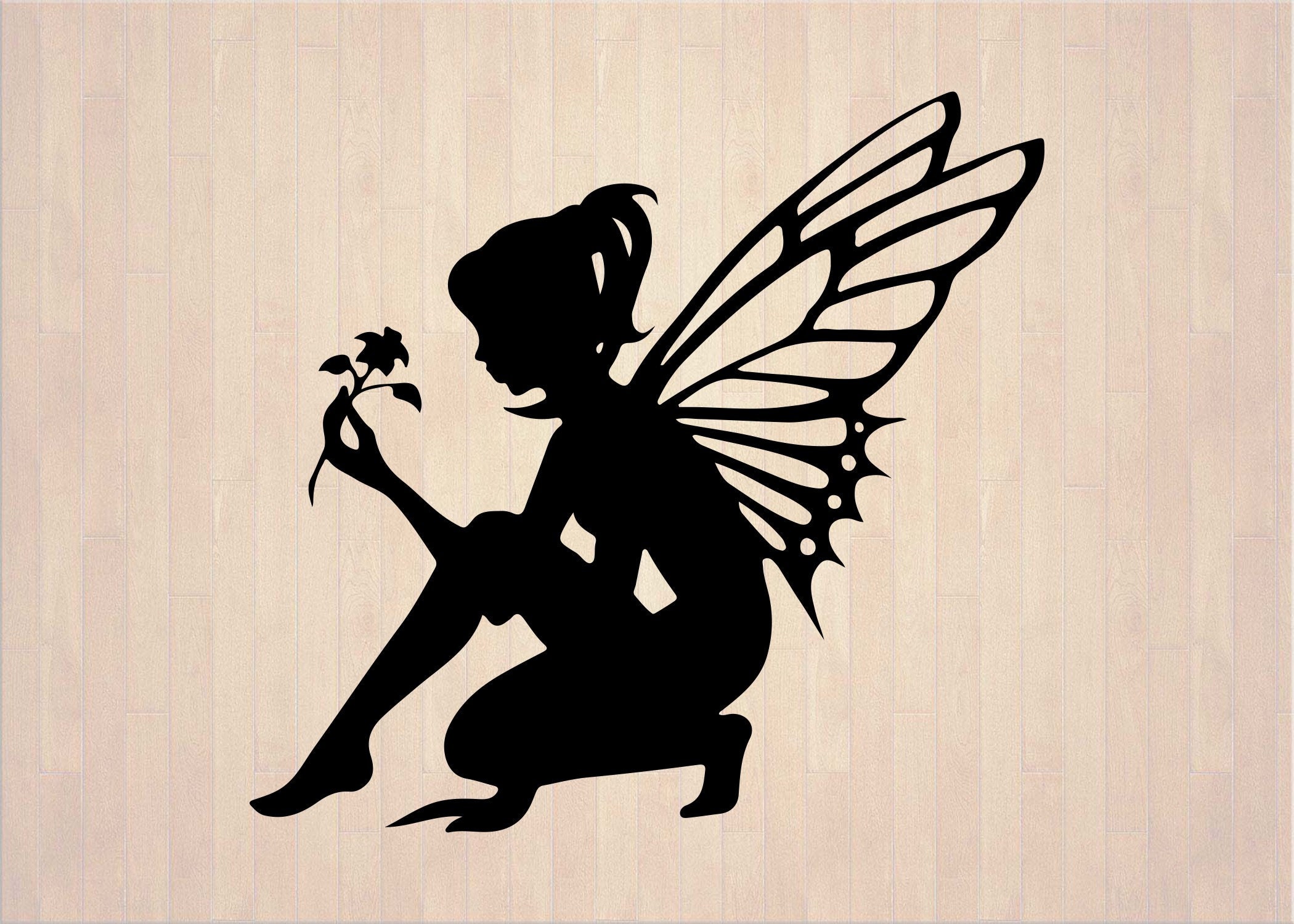 Fairy Silhouette Fairy Svg 03 svg dxf Cricut Silhouette Etsy