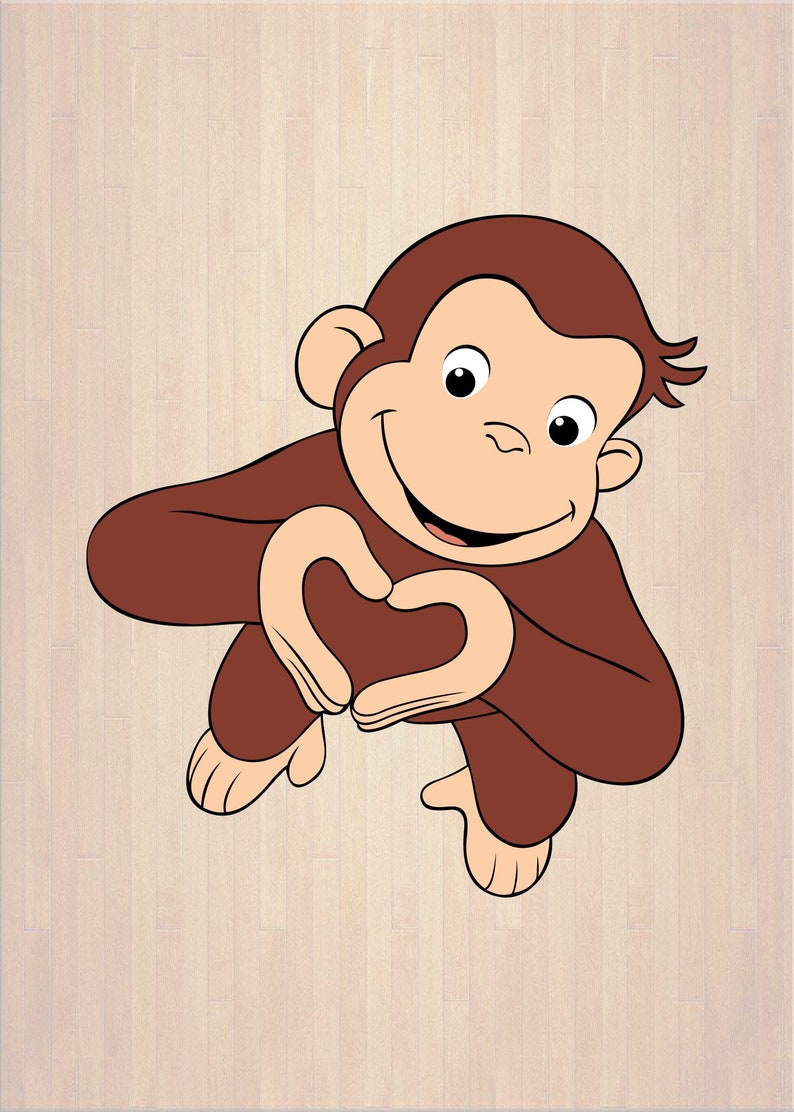Curious George Svg 01 svg dxf Cricut Silhouette Cut File | Etsy