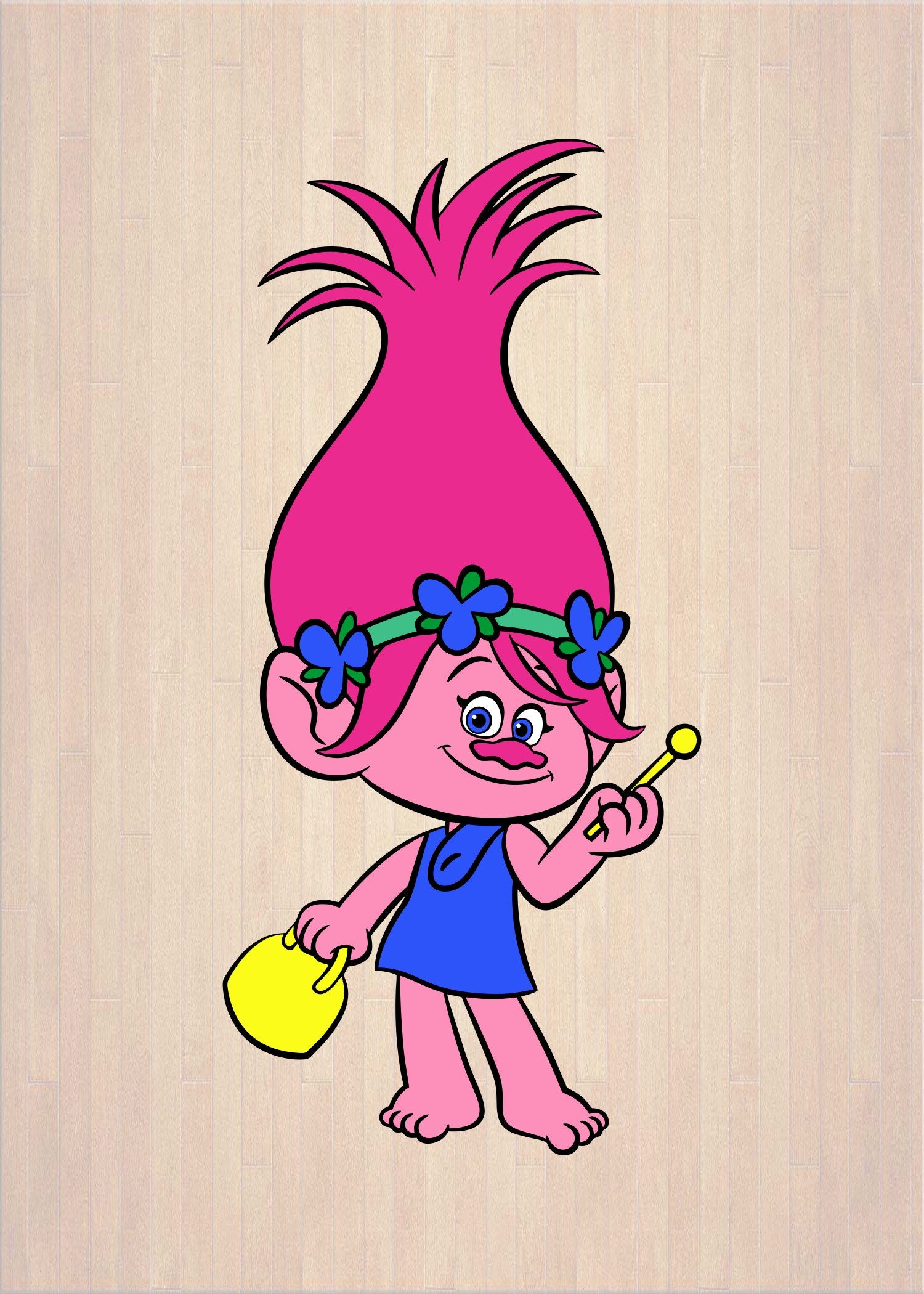 Princess Poppy Troll SVG 07 svg dxf Cricut Silhouette Cut | Etsy