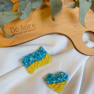 Brooch Ukraine flag Slava Ukraine, symbol of Ukraine,I stand with Ukraine, Love Ukraine, Heart pin of Ukraine  Glory to Ukraine