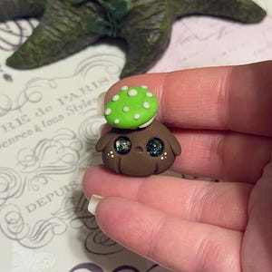 Fae the Mushroom Cap Ghost Clay Sculpture