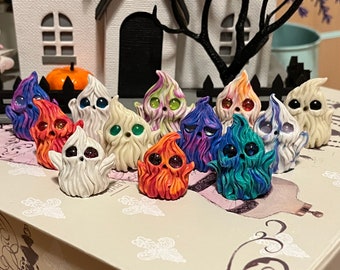 Mystery Ghost Flames Clay Sculpture