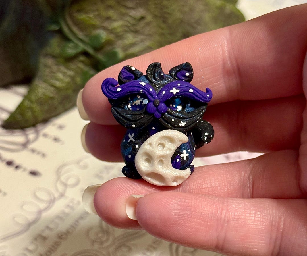 Shiny the Galaxy Raccoon Clay Sculpture - Etsy