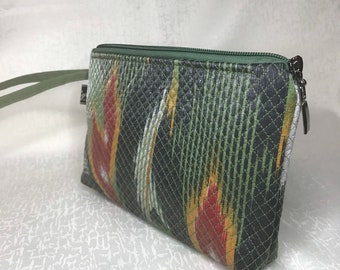 Ikat stitched purse