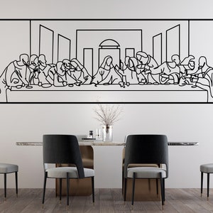 Last Supper Metal Art, Christian Metal Wall Art, Jesus Last Supper Metal Wall Art by Leonardo Da Vinci Artwork, Christian Metal Wall Decor,