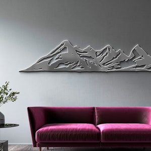 Mountain metal art, Metal mountain wall art, Mountain metal wall art, Metal wall art mountains, Laser cut metal sign,Mountain wall art metal