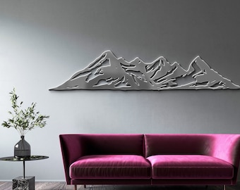 Mountain metal art, Metal mountain wall art, Mountain metal wall art, Metal wall art mountains, Laser cut metal sign,Mountain wall art metal