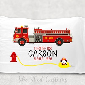 Custom FIREMAN Pillowcase - Personalized with a NAME - Standard or Toddler Size - FIREFIGHTER