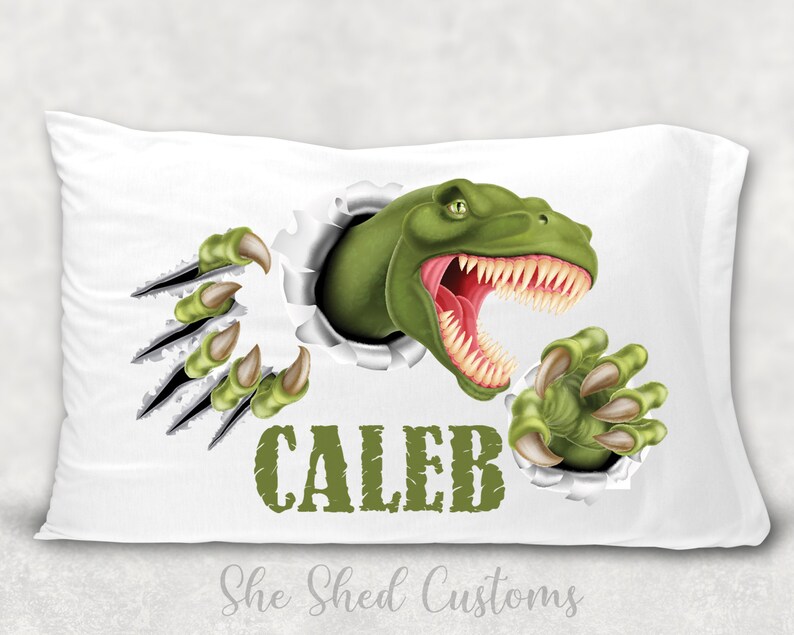 Custom TREX Dinosaur Pillowcase Personalized With a NAME Standard or
