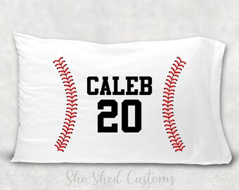 personalized baseball pillow case