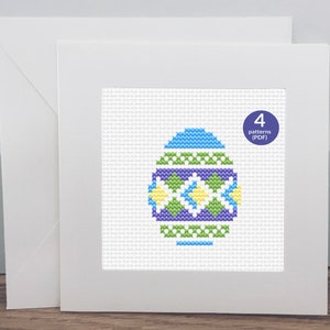 4 kleine Ostern Kreuzstichmuster - Set von 4 Kreuzstich Pdf Muster von Ostereiern
