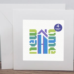Nouveau modèle de point de croix pour la maison, 4 modèles faciles pour cartes au point de croix