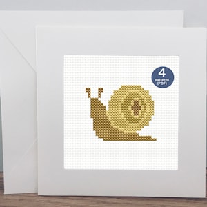 Kruissteekpatroon slak, 4 kruissteekontwerpen dieren
