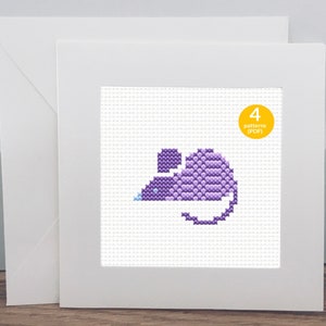 Cute Mouse Cross Stitch Pattern, Small Animal Cross Stitch Pdf