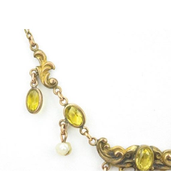 Antique C 1900 Art Nouveau Yellow Citrine Crystal… - image 3