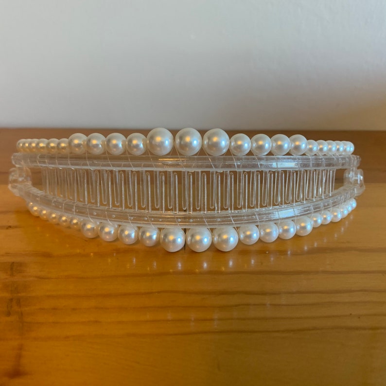 Vintage Hair Accessory Faux Pearls Double Strand Banana Clip Wedding Bride Bridal Prom Quinceanera Pearl Updo Hair Accessories Clips