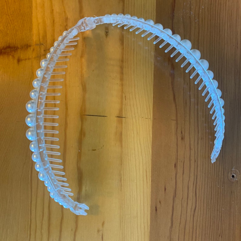 Vintage Hair Accessory Faux Pearls Double Strand Banana Clip Wedding Bride Bridal Prom Quinceanera Pearl Updo Hair Accessories Clips
