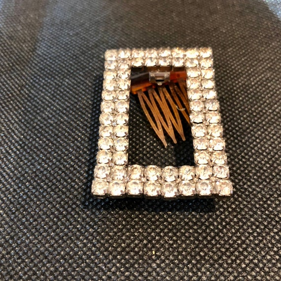 Vintage Midcentury Open Rectangular Rhinestone De… - image 3