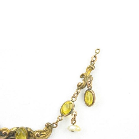 Antique C 1900 Art Nouveau Yellow Citrine Crystal… - image 4