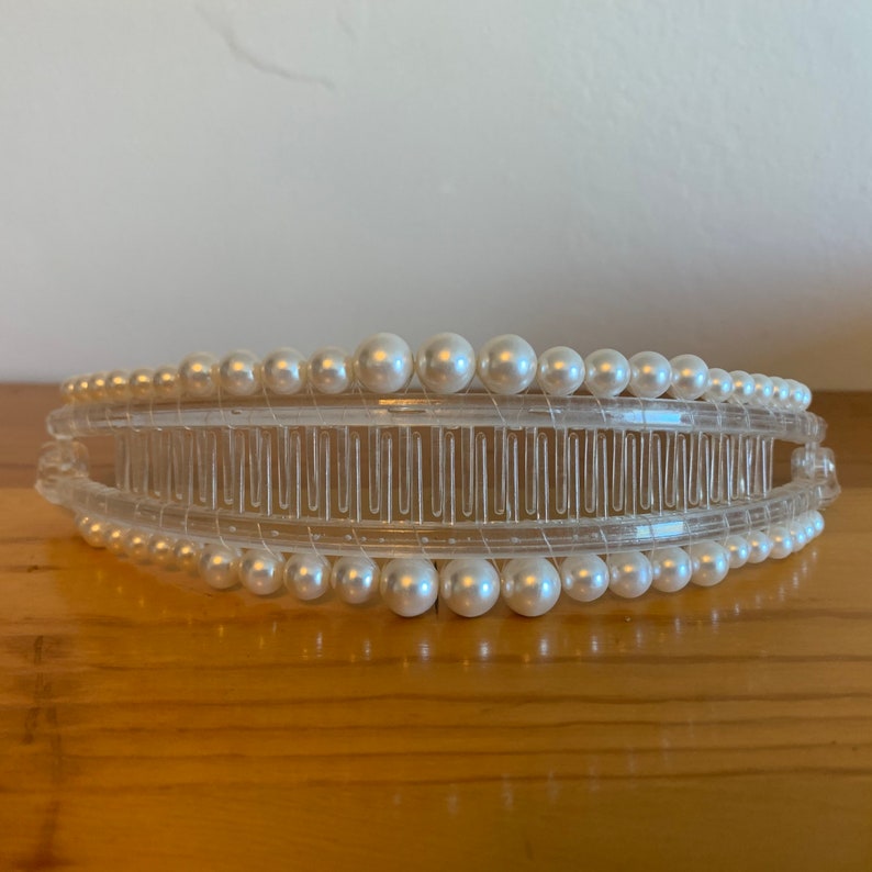 Vintage Hair Accessory Faux Pearls Double Strand Banana Clip Wedding Bride Bridal Prom Quinceanera Pearl Updo Hair Accessories Clips
