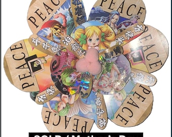 Collectors - 2012 One Piece TCG Flower - Gold PEACE Cards from Authentic Wanted Decks, Includes Rebecca, Nefeltarivivi, Kiwi, Conis, Mozu