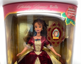 1997 Mattel Beauty and the Beast Enchanted Christmas Belle Barbie