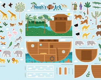 NOAH'S ARK Felt Pack and Play Panel -  Riley Blake Designs -  Panel is 36" x 48" and includes instructions for project.