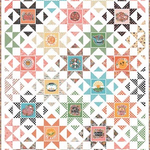 HAPPY VIBES Quilt Pattern by Frannie B Quilt Co. Fat Quarter Friendly. *Pattern only*