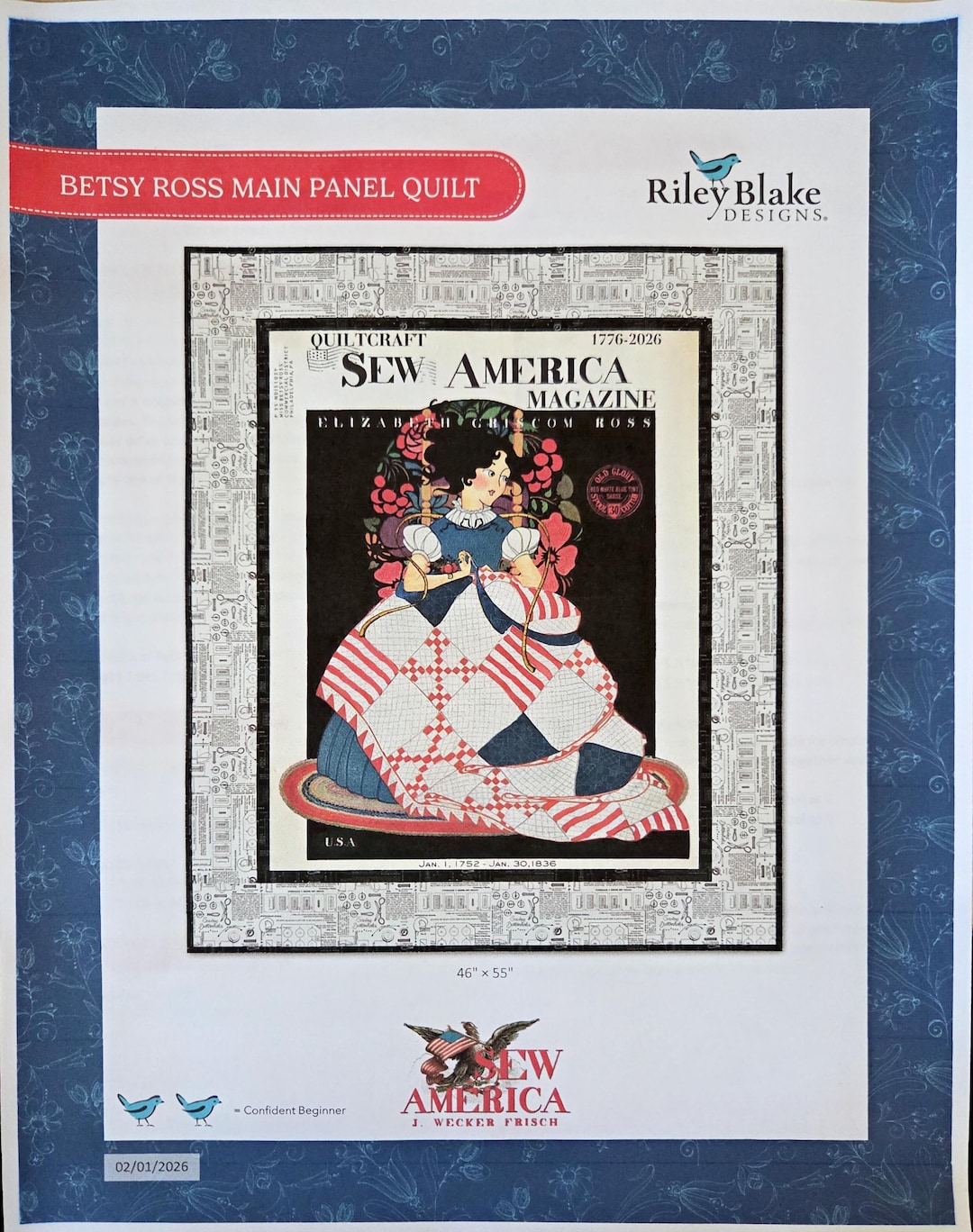 BETSY ROSS Main Panel Quilt Kit - Sew America Fabric by J Wecker Frisch ...