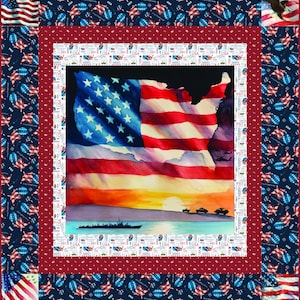 Letters From Home Boxed Panel Quilt Kit by Riley Blake Designs. Patriotic USA, Independence Day celebrations, Quilt of Valor.