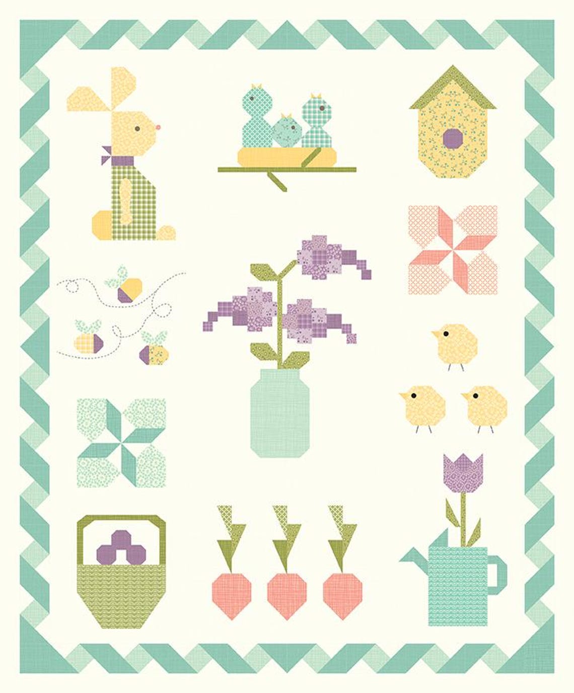 SPRING SAMPLER Boxed Quilt Kit by Riley Blake Designs. Includes Adel in ...