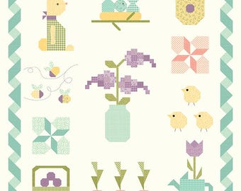 SPRING SAMPLER Boxed Quilt Kit by Riley Blake Designs. Includes Adel in ...