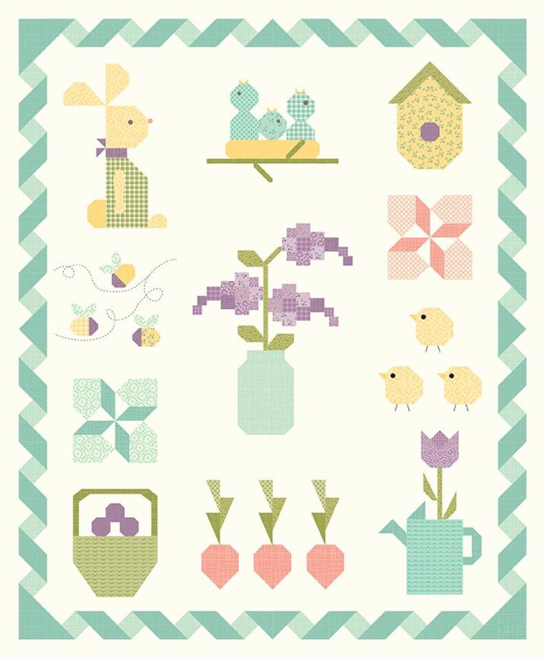 SPRING SAMPLER Boxed Quilt Kit by Riley Blake Designs. Includes Adel in ...