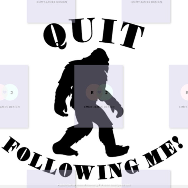Sasquatch-Bigfoot-Quit Following Me-Yeti-Sassy-Decal-Car Decal-Gift for Him-Gift For Her-Elusive-Pacific Northwest-PMW-Mountains