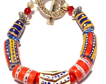Old African Trade Tanga Triangle Bead 30x50mm SKU-TB-407