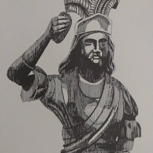 Print number 2 - vintage 1975 print cigar store figure art poster