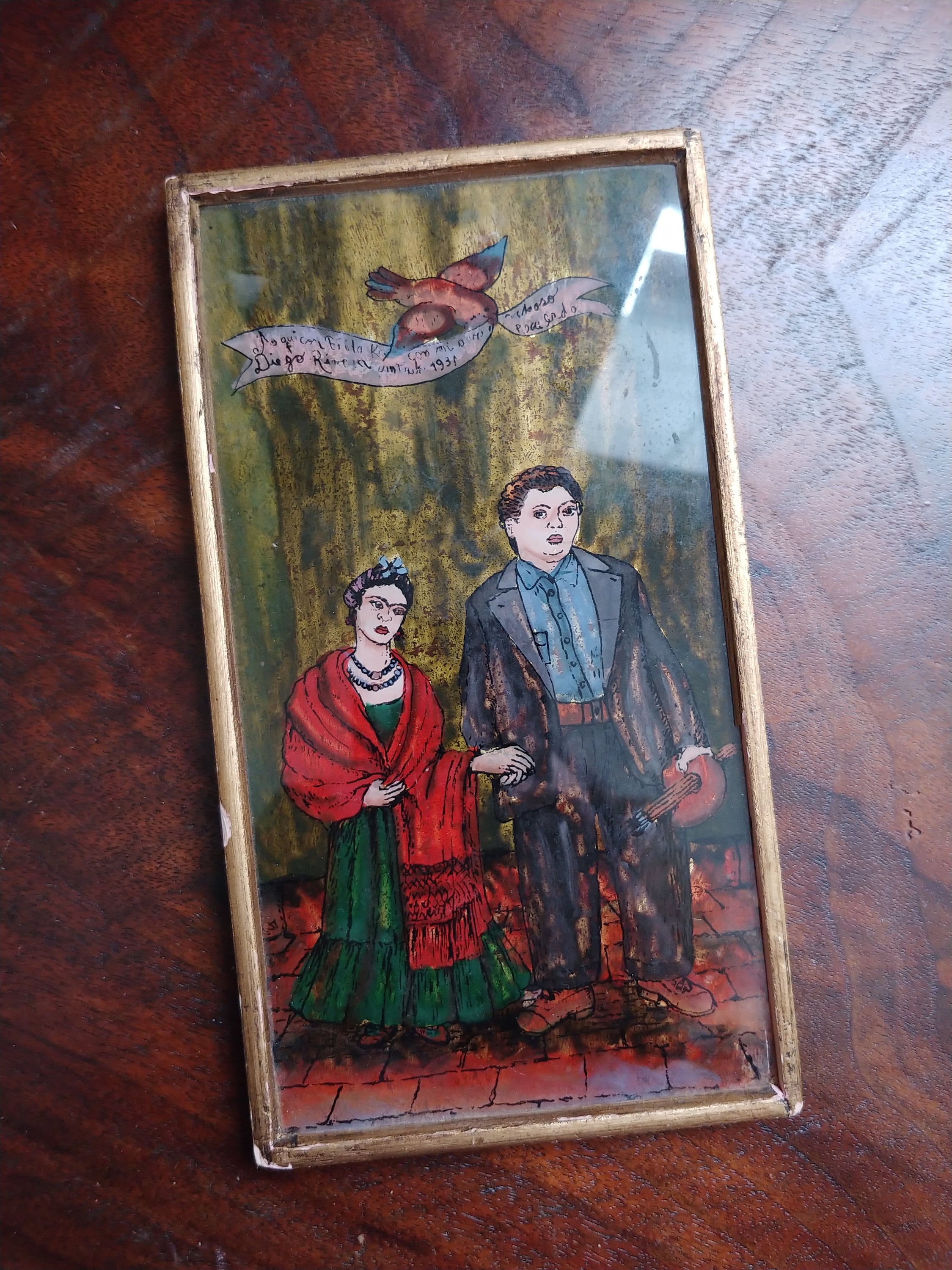 Reverse Painted Glass Frida Kahlo and Diego Rivera - Etsy